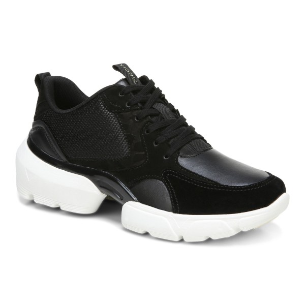 Vionic Trainers Ireland - Aris Lace Up Sneaker Black - Womens Shoes Clearance | ZINFD-3159